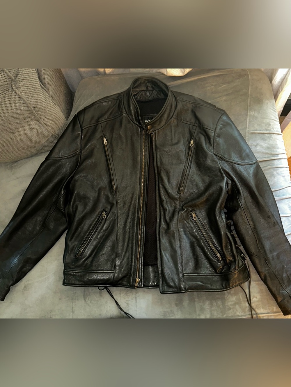 Wilson Black Leather Motorcycle Jacket